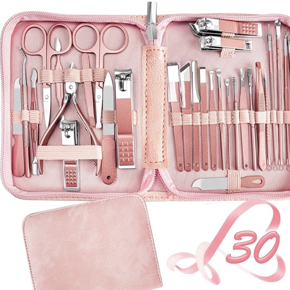 RedFlow pink 30-in-1 manicure set