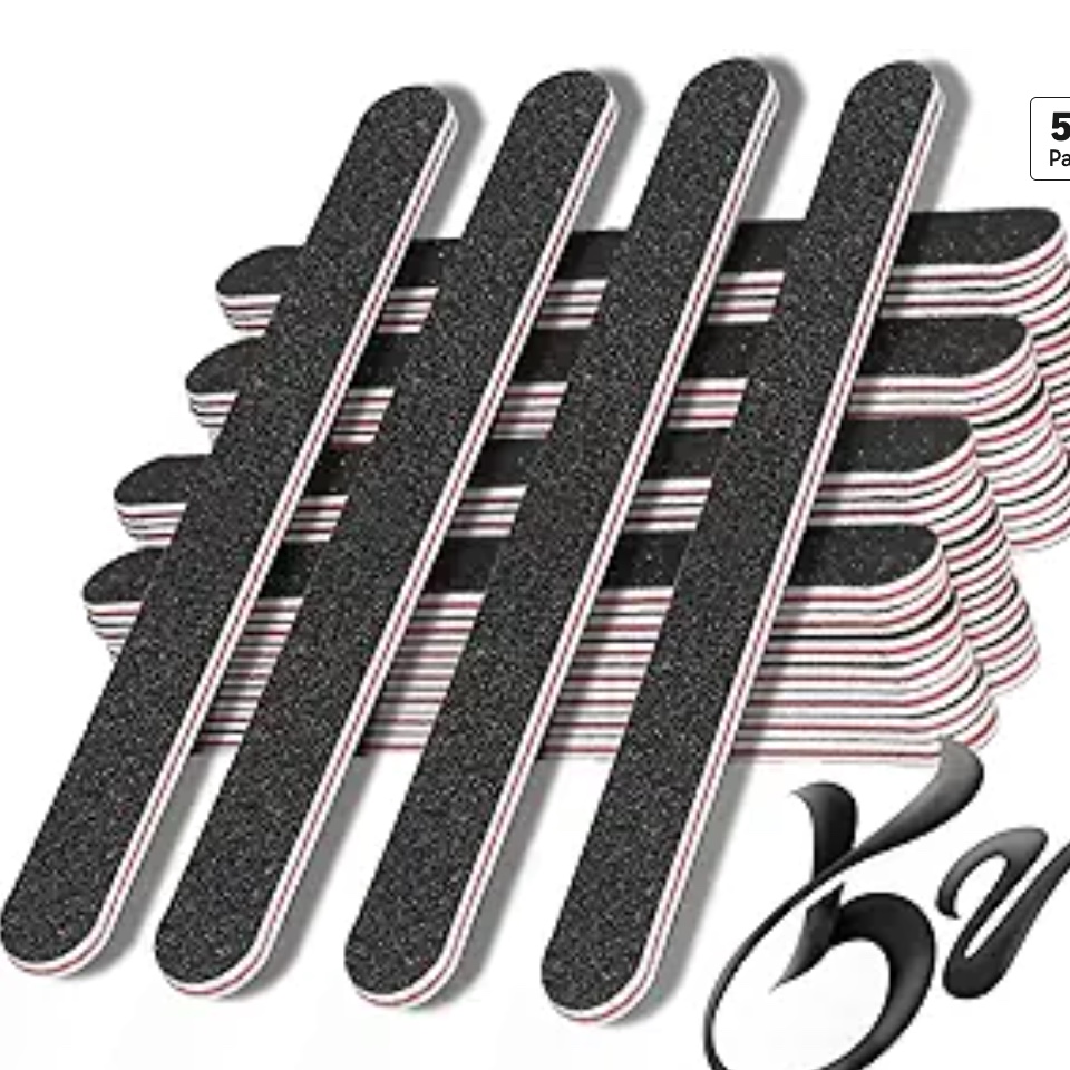 RedFlow 52-pack black nail buffer set
