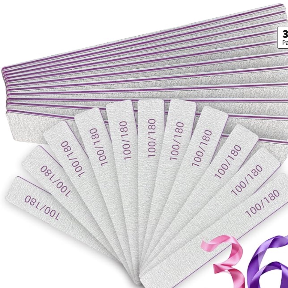RedFlow 36-pack white washable nail files